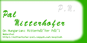 pal mitterhofer business card